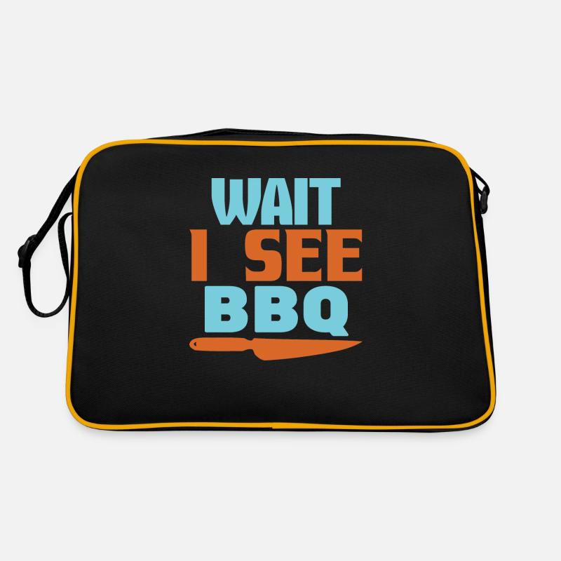 WARTE, ICH SEHE BBQ Retro Tasche