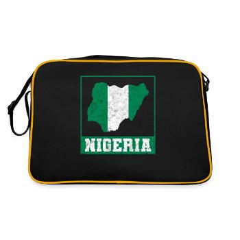 Nigéria Nigérian Afrique Flag Fierté I Cadeau - Sac Retro - noir/or - Dos
