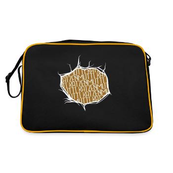 raubkatze meerkatze witzig tier geschenk zitat - Retro Tasche - Schwarz/Gold - Hinten