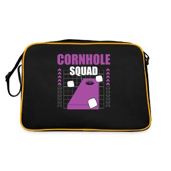 Cornhole Squad Sack Tossing Hobby Sports Fun - Retro Bag - black/gold - Back