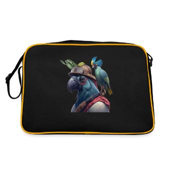 Cadeau de tête de perroquet - Sac Retro - noir/or - Dos
