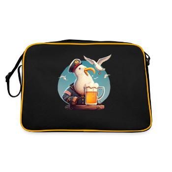 Lutsiger Captain Seagull avec de la bière - Sac Retro - noir/or - Dos