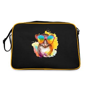 Mix the spectacled shrew - Retro Bag - black/gold - Back