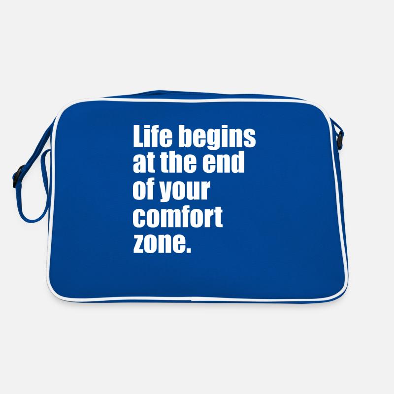 Das Leben beginnt Zitat Retro Tasche