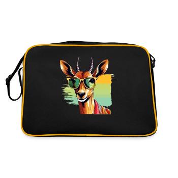 Mokka die Antilope - Retro Tasche - Schwarz/Gold - Hinten