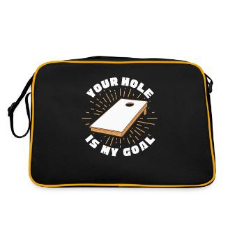 Your Hole Is My Goal Baggo Cornhole - Retro Bag - black/gold - Back