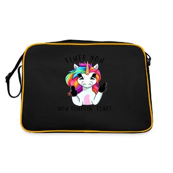 Fluff you Fluffin Fluff Lustiges Einhorn - Retro Bag - black/gold - Back