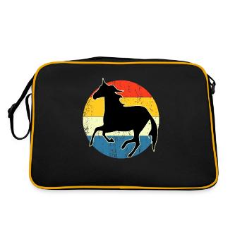 Vintage Retro Horse Sunset pour les amateurs de chevaux - Sac Retro - noir/or - Dos