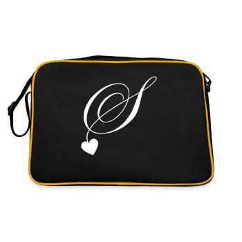 Lettre s calligraphie cœur - Sac Retro - noir/or - Dos
