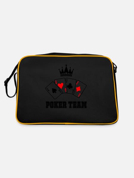 poker team - Retro Tasche - Schwarz/Gold - Hinten