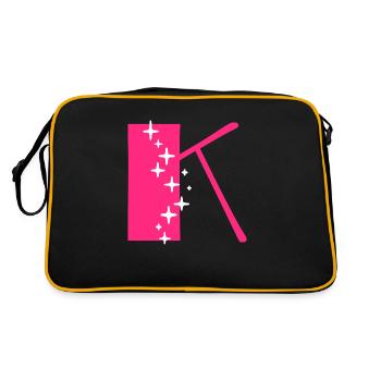 Letter K Glitter - Retro Bag - black/gold - Back