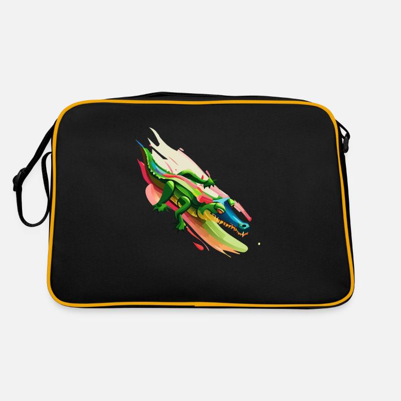 Le crocodile surfe sur la couleur Sac Retro
