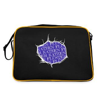 katze geschenk geburtstagsgeschenk falbkatze - Retro Tasche - Schwarz/Gold - Hinten