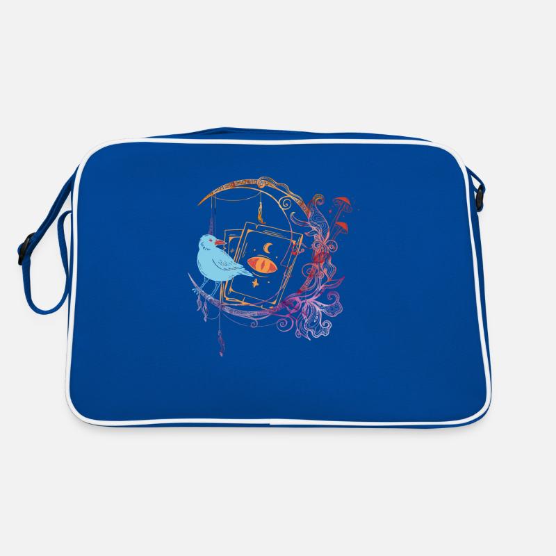Mystischer blauer Spatz Retro Tasche