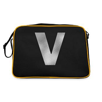 Lettre V Argent - Sac Retro - noir/or - Dos