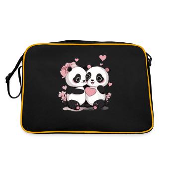Be My Valentine Panda - Retro Bag - black/gold - Back