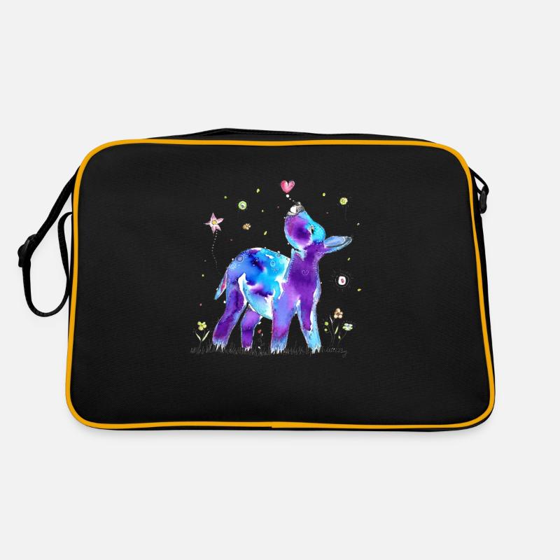 Gute Laune Esel - Retro Tasche - Schwarz/Gold