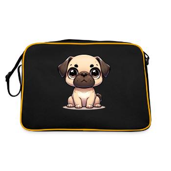 Illustration numérique de mignon Carlin - Sac Retro - noir/or - Dos