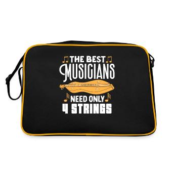 The best Musicians need only 4strings - Retro Tasche - Schwarz/Gold - Hinten