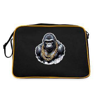 Gorilla with Gold Chain - Retro Bag - black/gold - Back