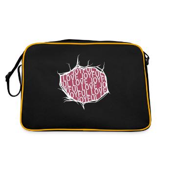 gift love experiencing joy passion happiness - Retro Bag - black/gold - Back