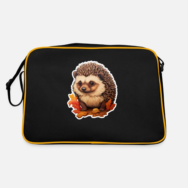 Hedgehog with leaves Retro Bag