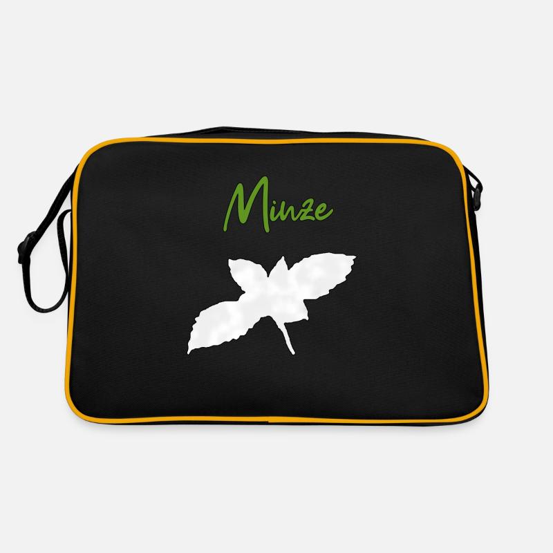 Minze Pfefferminze - Retro Tasche - Schwarz/Gold
