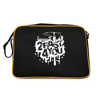 2 Fast 4 You Too Turbo For You Too Fast Saying - Retro Bag - black/gold - Back