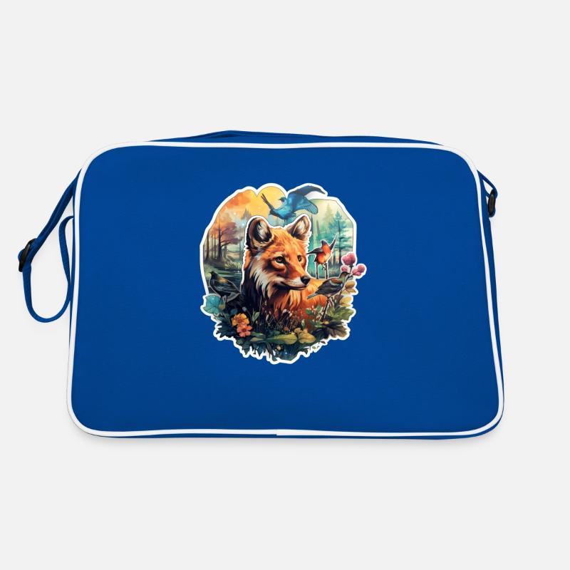 Fuchs auf einer Lichtung Retro Tasche