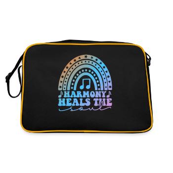 Harmony Heals The Soul Music - Retro Tasche - Schwarz/Gold - Hinten