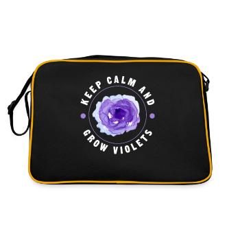 keep calm and grow violets Design for a messages - Retro Tasche - Schwarz/Gold - Hinten