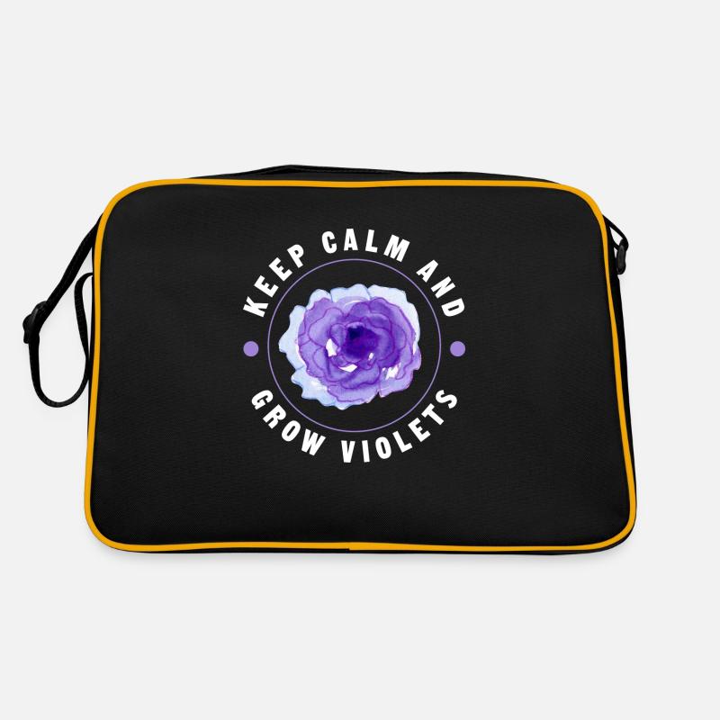keep calm and grow violets Design for a messages Retro Bag