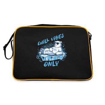 Nur Chill Vibes - Tranquil Polar Bear - Retro Tasche - Schwarz/Gold - Hinten