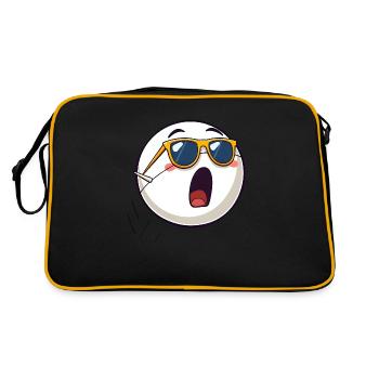 Balle de tennis anthropomorphisée avec lunettes de soleil - Sac Retro - noir/or - Dos