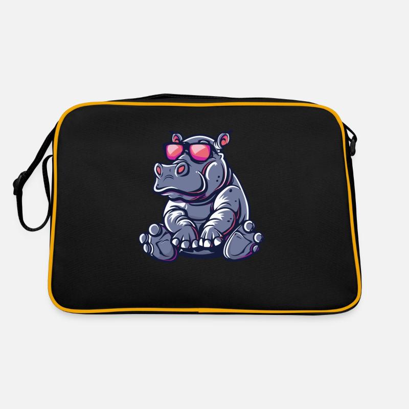 Nilpferd Comic Cool Retro Tasche