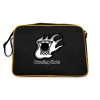 Basketball on fire - Burning shots design - Retro Bag - black/gold - Back