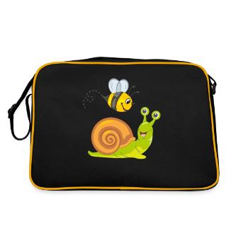 L’abeille heureuse et l’escargot sont les meilleurs amis - Sac Retro - noir/or - Dos