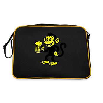 Monkey Beer Drinking - Sac Retro - noir/or - Dos