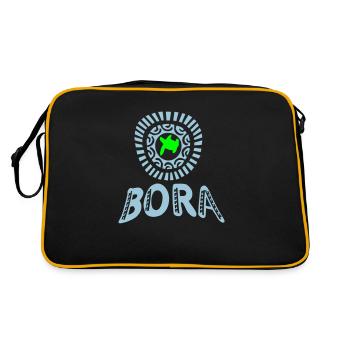 polynesian tattoo turtle bora bora - Sac Retro - noir/or - Dos