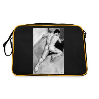 Pencil man ass - Retro Bag - black/gold - Back