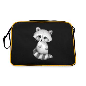 Mignon bébé raton laveur - Sac Retro - noir/or - Dos
