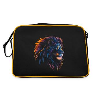 Regal Majesty: Lion Silhouette at Sunset - Retro Bag - black/gold - Back