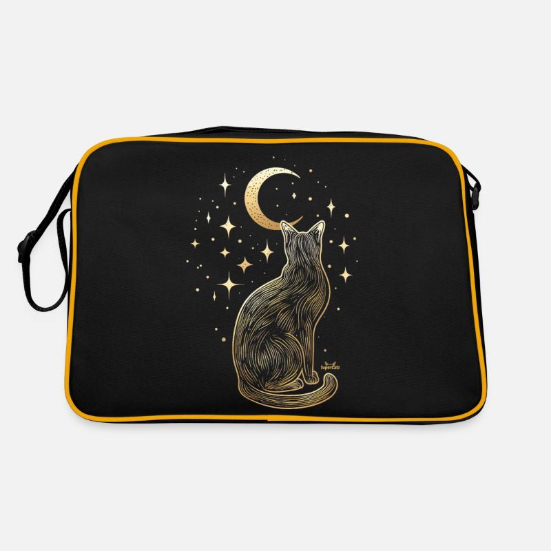 Chat doré sous les étoiles Sac Retro