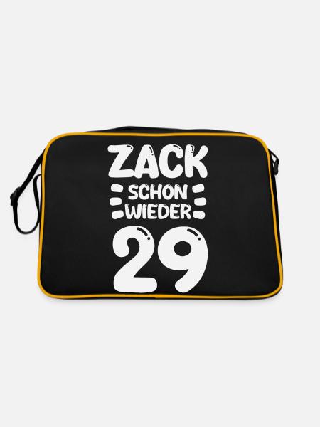 Zack 29 again! Birthday - Retro Bag - black/gold - Back