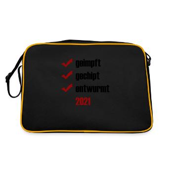 geimpft gechipt entwurmt - Retro Tasche - Schwarz/Gold - Hinten