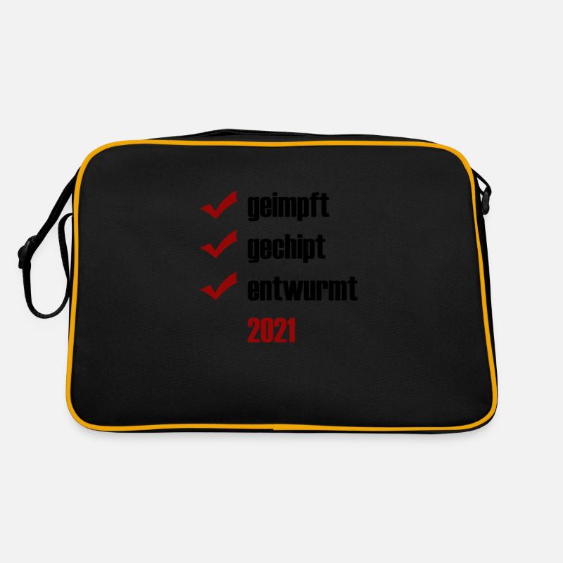 geimpft gechipt entwurmt - Retro Tasche - Schwarz/Gold