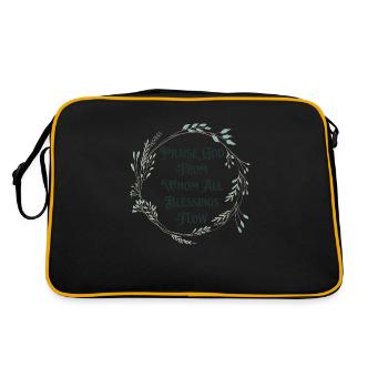 Praise God- Green Text - Retro Bag - black/gold - Back
