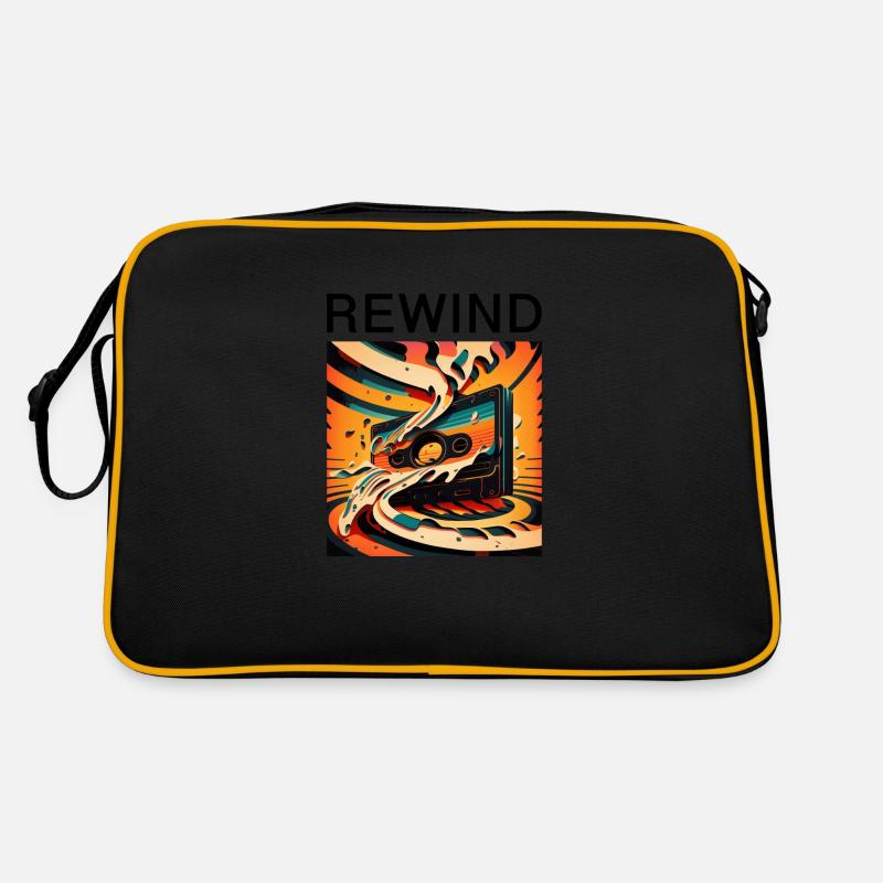 Kassette - Retro Tasche - Schwarz/Gold