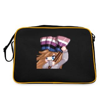 Pillowg1rl Emote mit Lesbianflagge - Retro Tasche - Schwarz/Gold - Hinten