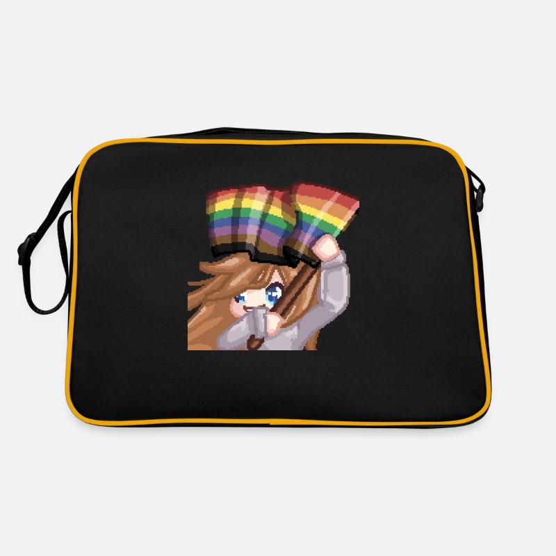 Pillowg1rl Emote mit Prideflagge Retro Tasche